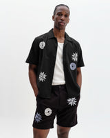 Didcot - Black And Multicolour Round Applique Short-Sleeve Shirt