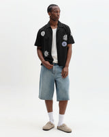 Didcot - Black And Multicolour Round Applique Short-Sleeve Shirt