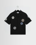 Didcot - Black And Multicolour Round Applique Short-Sleeve Shirt