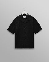 wax london men's Didcot - Black Corded Lace Short-Sleeve Shirt