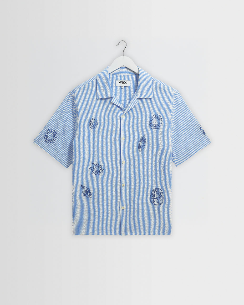 Didcot Ecru Doodle Seersucker Short Sleeve Shirt