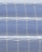 wax london men's Didcot - Blue And Ecru Seersucker Stripe Short-Sleeve Shirt