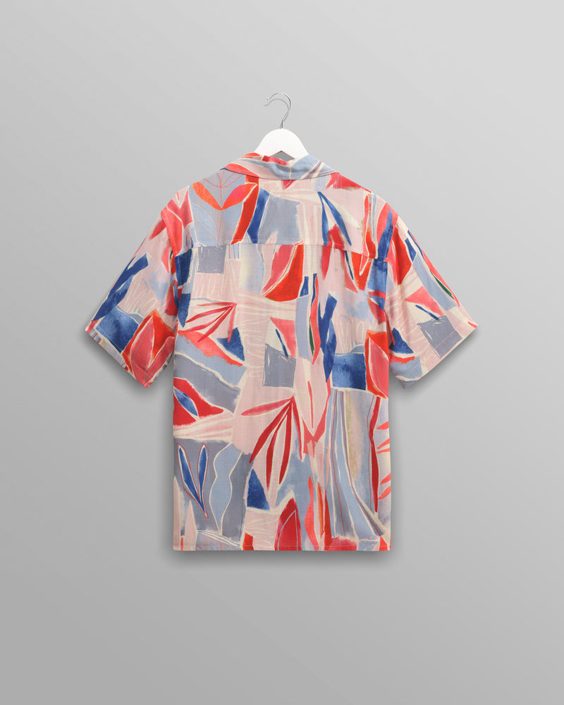 wax london Didcot - Blue And Pink Abstract Short-Sleeve Shirt