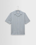 Didcot - Blue Double-Weave Seersucker Short-Sleeve Shirt