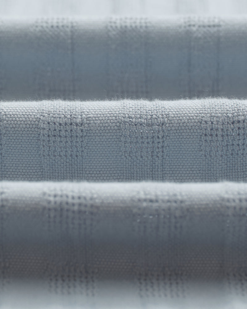 wax london men's Didcot - Blue Open Weave Cotton Short-Sleeve Shirt