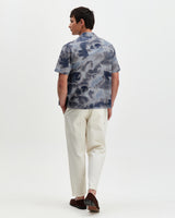 Didcot - Blue Watercolour Print Short-Sleeve Shirt