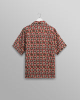 wax london men's Didcot - Burgundy Painted Geometric Short-Sleeve Shirt