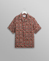 wax london men's Didcot - Burgundy Painted Geometric Short-Sleeve Shirt