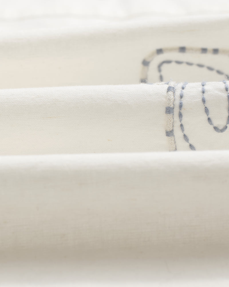 wax london men's Didcot - Ecru Floral Embroidered Short-Sleeve Shirt