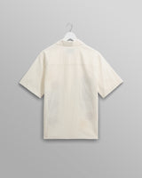 wax london Didcot - Ecru And Multicolour Abstract Appliqué Short-Sleeve Shirt