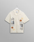 Didcot - Ecru And Multicolour Abstract Applique Short-Sleeve Shirt