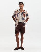 Didcot - Ecru And Multicolour Abstract Shapes Short-Sleeve Shirt
