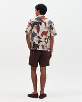 Didcot - Ecru And Multicolour Abstract Shapes Short-Sleeve Shirt
