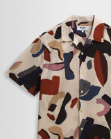 Didcot - Ecru And Multicolour Abstract Shapes Short-Sleeve Shirt