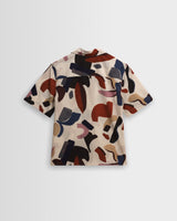 Didcot - Ecru And Multicolour Abstract Shapes Short-Sleeve Shirt