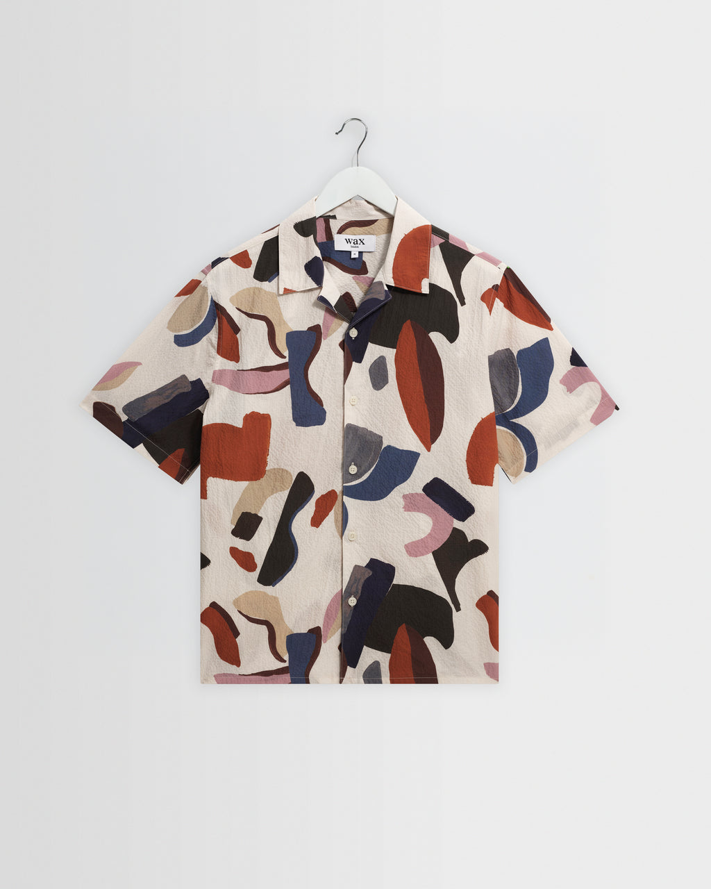 Didcot Ecru Abstract Shapes Short Sleeve Shirt