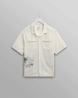 wax london Didcot - Ecru And Multicolour Embroidered Short-Sleeve Shirt