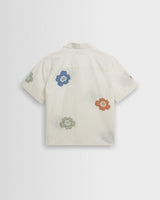 Didcot - Ecru And Multicolour Floral Applique Short-Sleeve Shirt