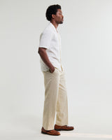 wax london men's Didcot - Ecru Double-Weave Seersucker Short-Sleeve Shirt