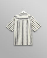 wax london Didcot - Ecru Fleck Stripe Short-Sleeve Shirt