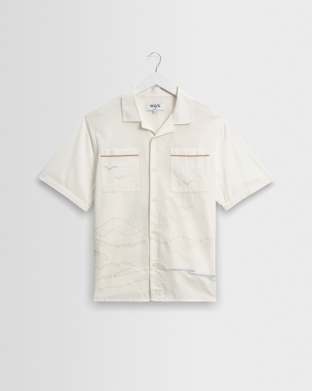 Didcot Ecru Summer Applique Short Sleeve Shirt