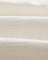 wax london Didcot - Ecru Waffle Seersucker Cotton Short-Sleeve Shirt