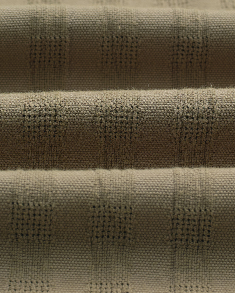 wax london men's Didcot - Khaki Open Weave Cotton Short-Sleeve Shirt