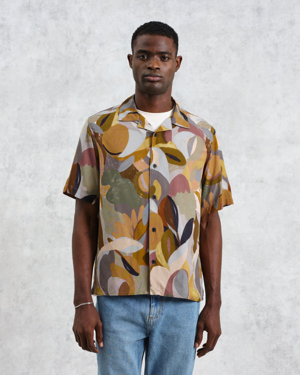 wax london Didcot - Multicolour Meadow Print Short Sleeve Shirt