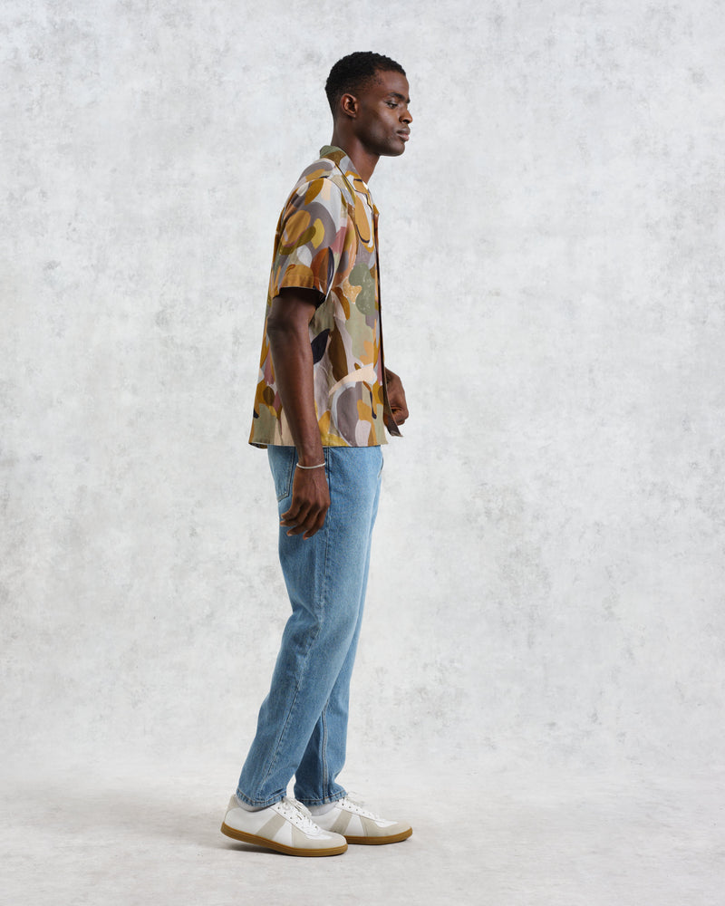 wax london Didcot - Multicolour Meadow Print Short Sleeve Shirt