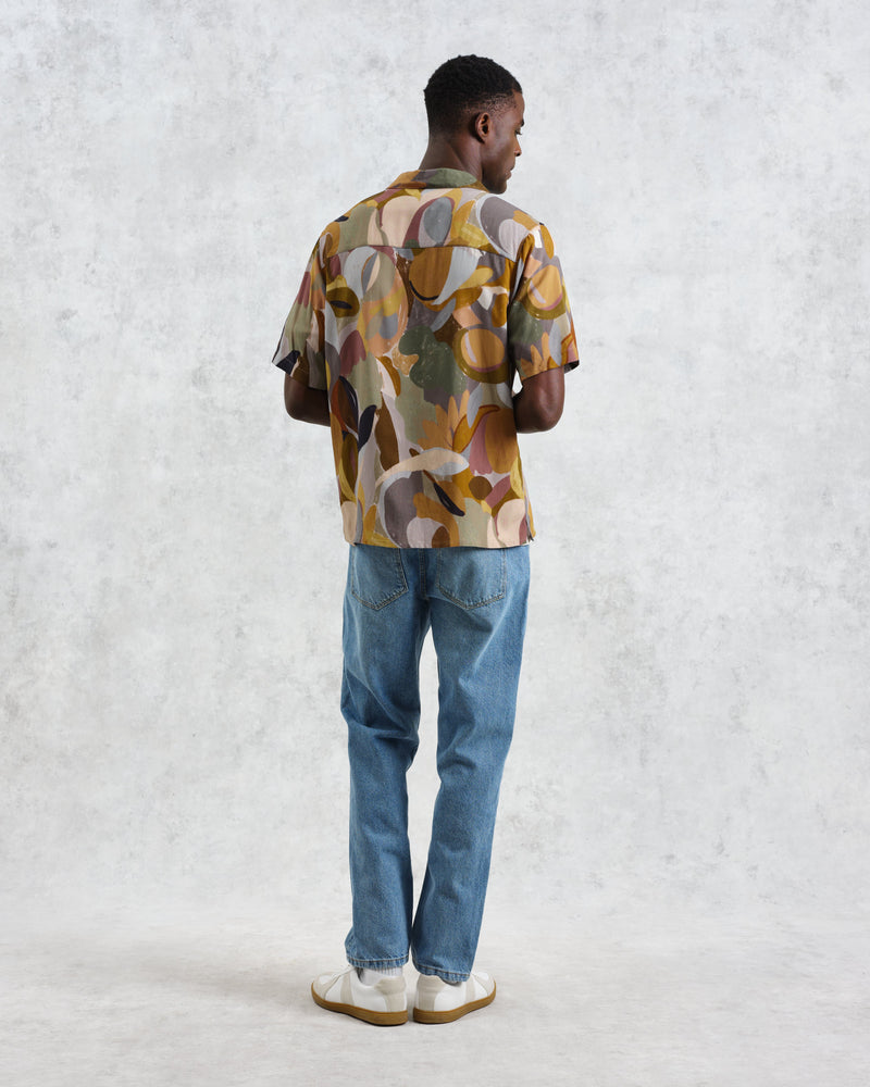 wax london Didcot - Multicolour Meadow Print Short Sleeve Shirt