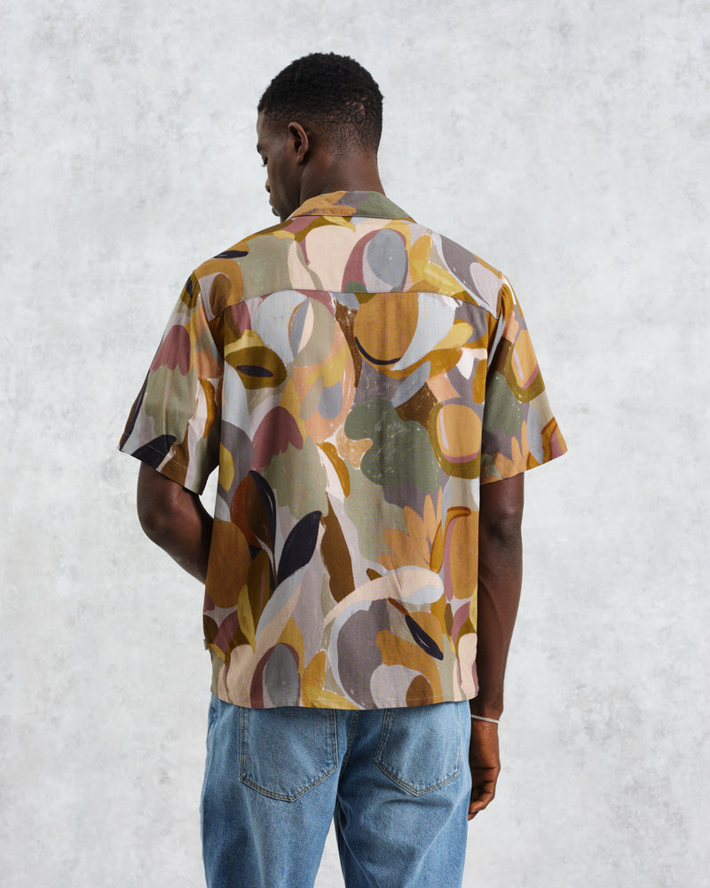 wax london Didcot - Multicolour Meadow Print Short Sleeve Shirt