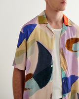 wax london men's Didcot - Multicolour Painted Shapes Short-Sleeve Shirt