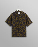 wax london Didcot - Navy Winter Poppy Print Short Sleeve Shirt