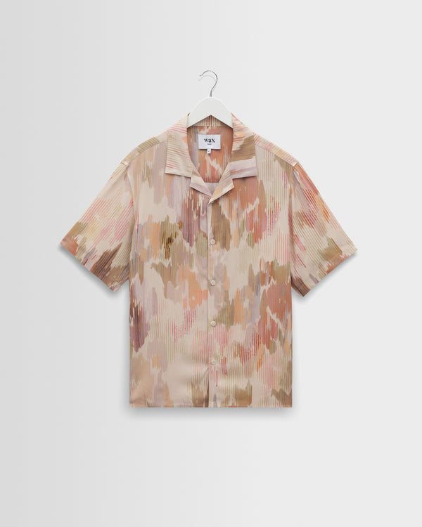 wax london men's Didcot - Pastel And Multicolour Floral Short-Sleeve Shirt