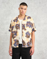 wax london Didcot - Peach Floral Blur Short-Sleeve Shirt