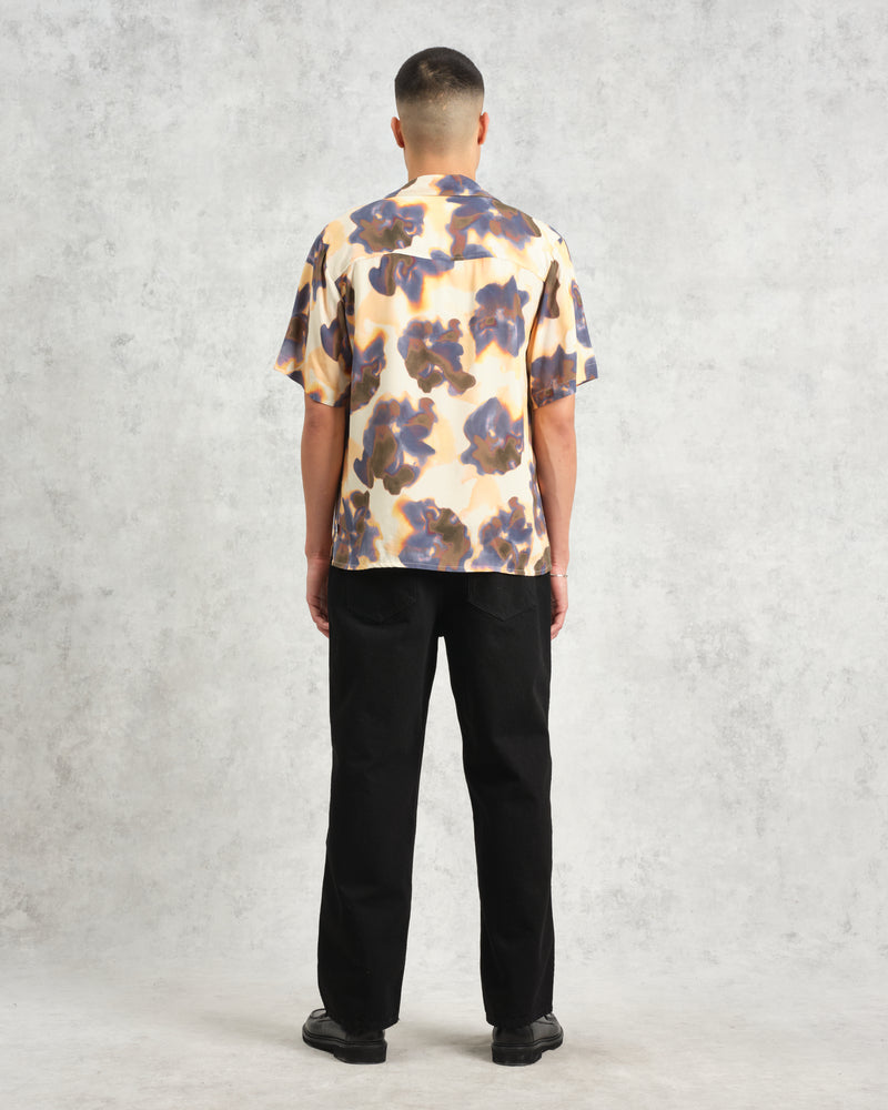 wax london Didcot - Peach Floral Blur Short-Sleeve Shirt