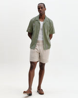 Didcot - Sage And Ecru Scribble Applique Short-Sleeve Shirt