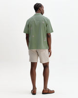 Didcot - Sage And Ecru Scribble Applique Short-Sleeve Shirt