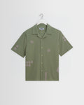 Didcot - Sage And Ecru Scribble Applique Short-Sleeve Shirt