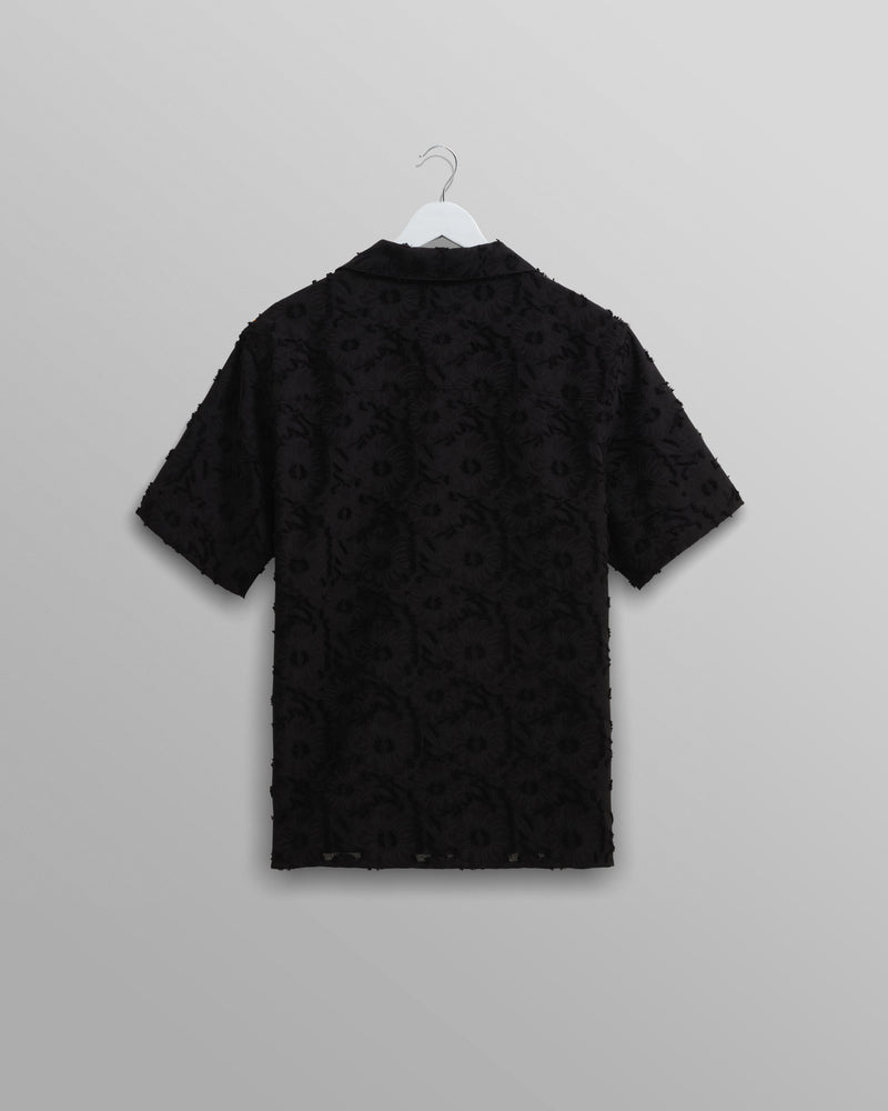 wax london Didcot Shirt Black Floral Sheer