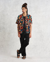 wax london Didcot Shirt Black/Multi Block