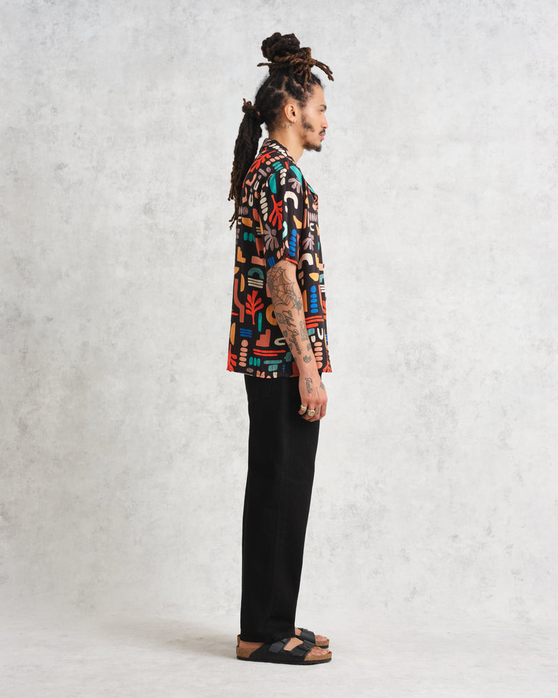 wax london Didcot Shirt Black/Multi Block