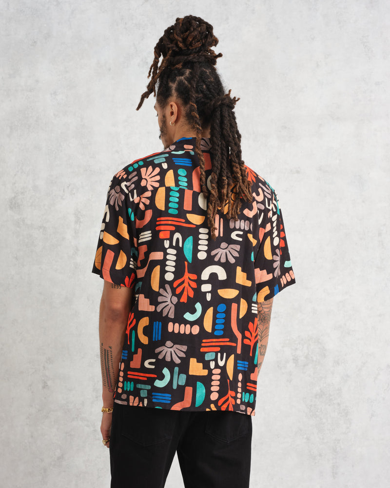 wax london Didcot Shirt Black/Multi Block