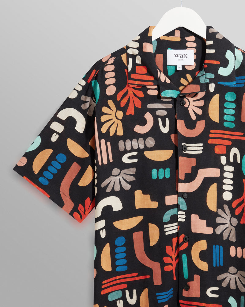 wax london Didcot Shirt Black/Multi Block