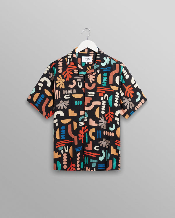 wax london Didcot Shirt Black/Multi Block