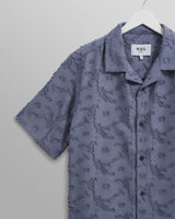 wax london Didcot Shirt Blue Floral Sheer