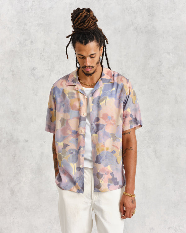 wax london Didcot Shirt Blue/Pink Botanic