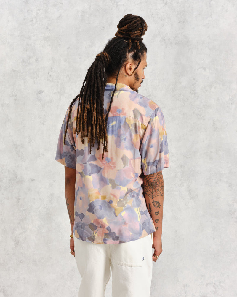 wax london Didcot Shirt Blue/Pink Botanic