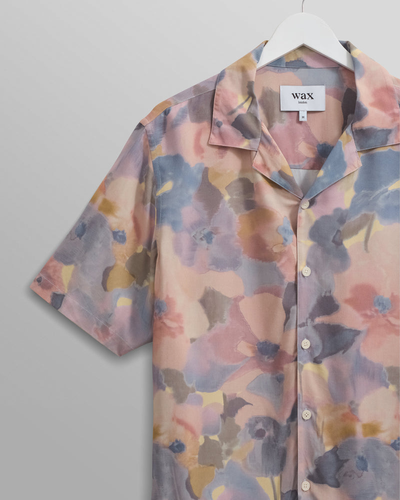 wax london Didcot Shirt Blue/Pink Botanic