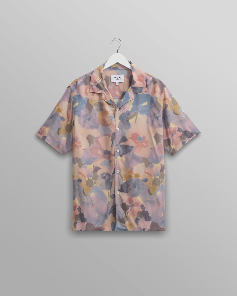 wax london Didcot Shirt Blue/Pink Botanic